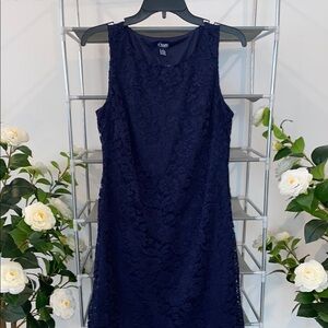 Navy Blue Lace Dress